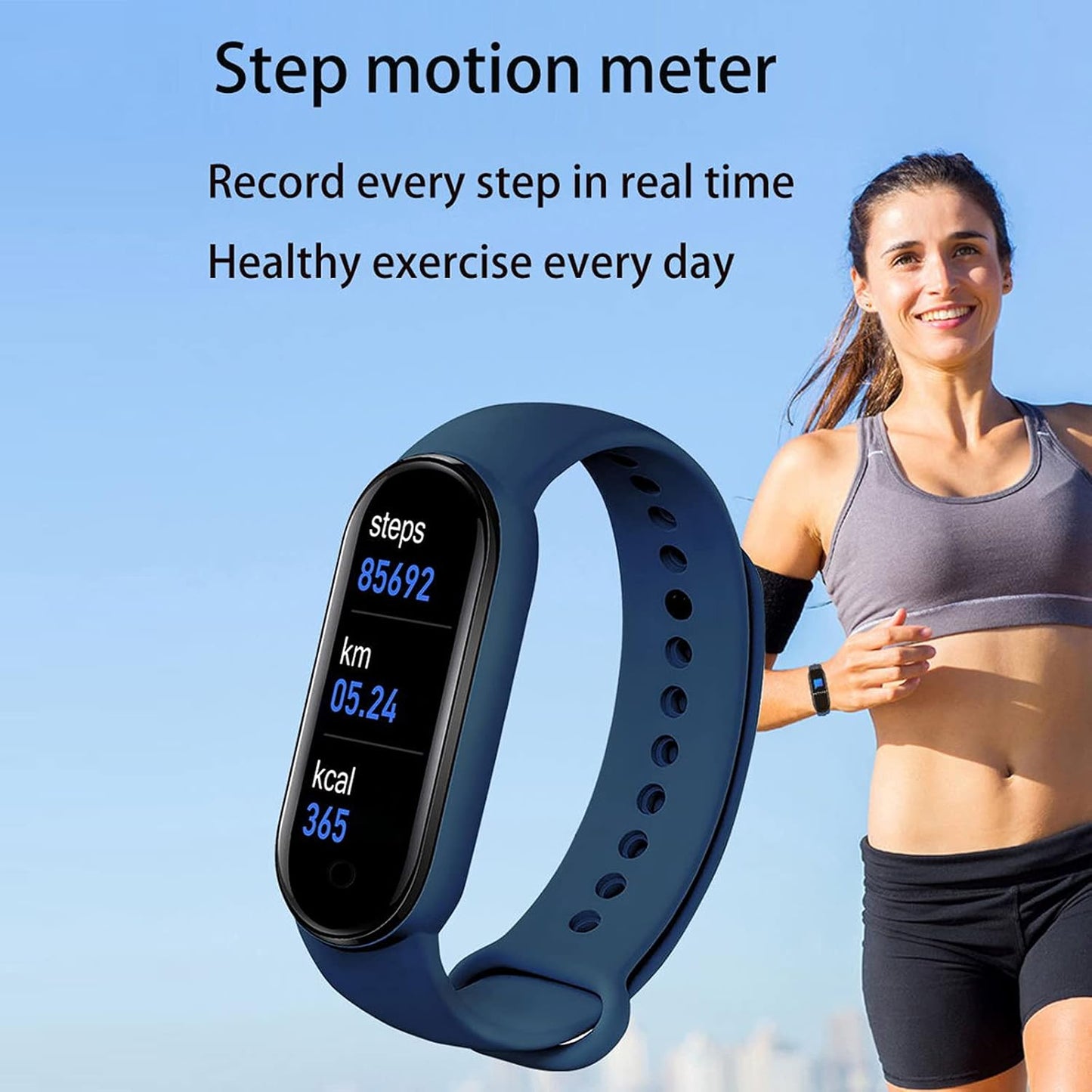 Brățară Inteligentă Smart Band – Monitorizare Ritm Cardiac, Oxigen în Sânge, Somn și Activitate Sportivă, Impermeabilă