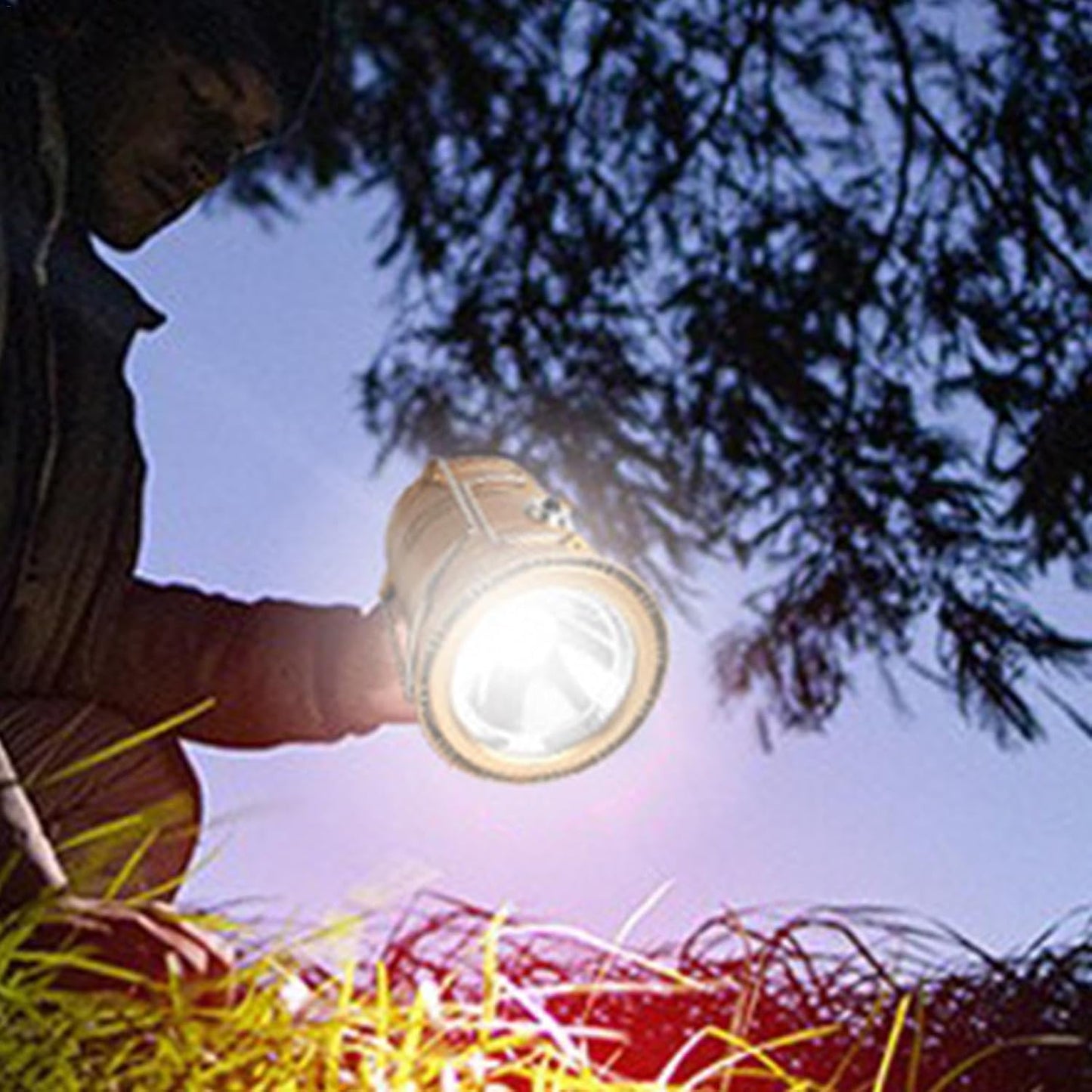 Lampă-lanternă solară ZET LED pliabilă 19×9 cm, impermeabilă, funcție felinar cu încărcare USB – ideală pentru exterior, camping, grădină