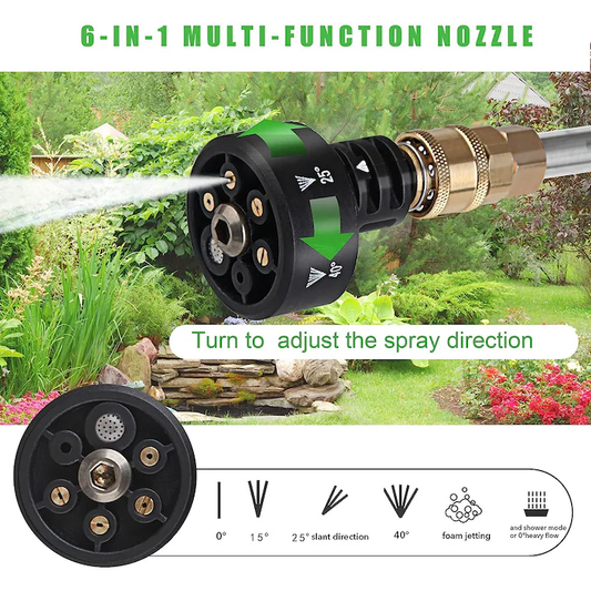 Aparat de Spălat cu Presiune Fără Fir 48V, 500W, 30 Bar, 3L/min, 2 Baterii, Duze Multiple și Rezervor de Spumă