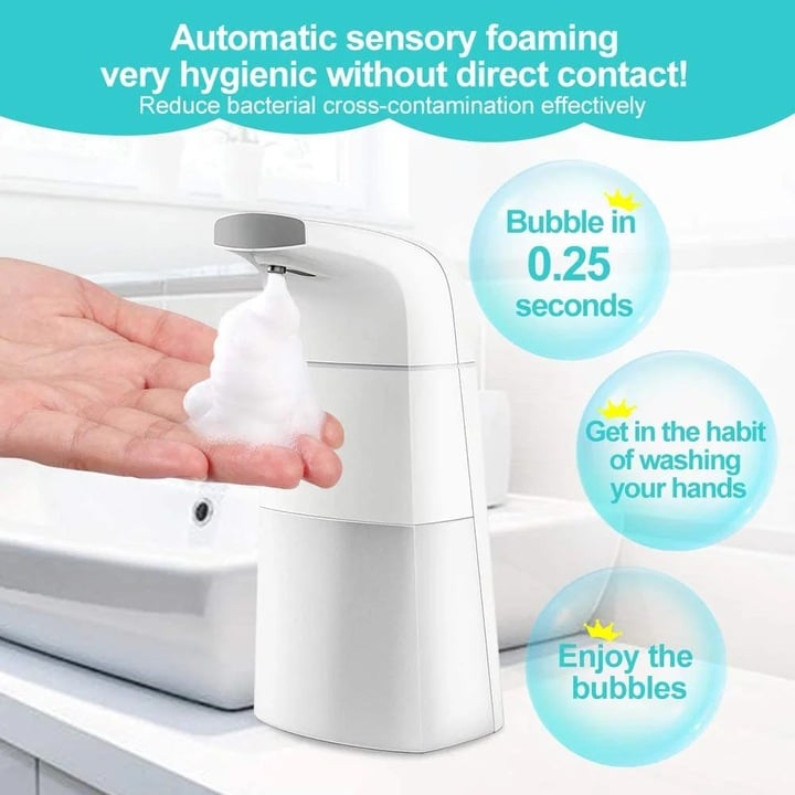 Dispenser Automat Săpun Lichid cu Senzor, 250ml, Montaj pe Perete, Generare Spumă, Funcție fără Contact
