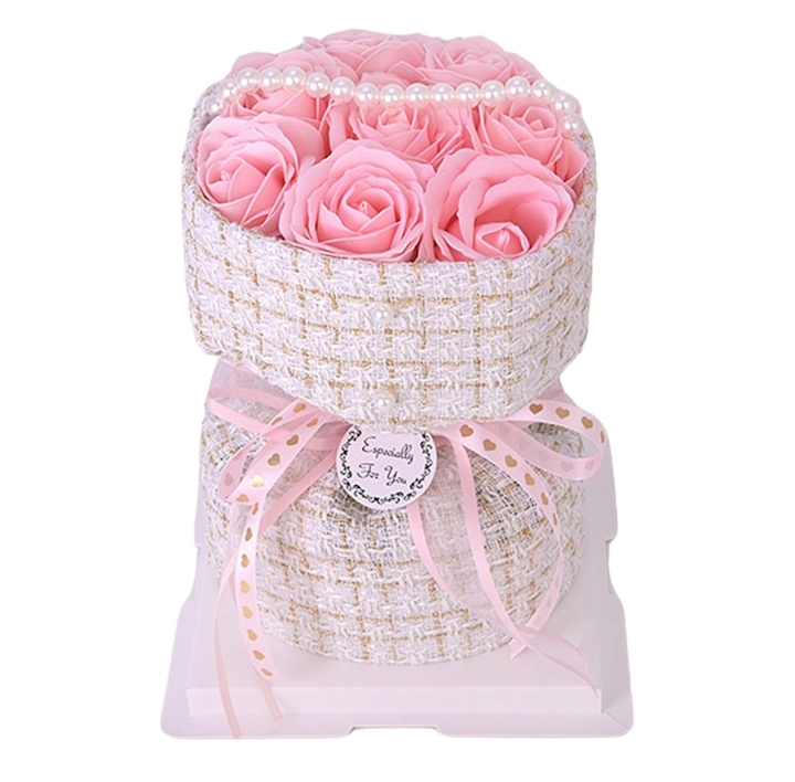 Buchet de Trandafiri "Valentine" din Săpun Parfumat – 20 cm, Cadou Elegant