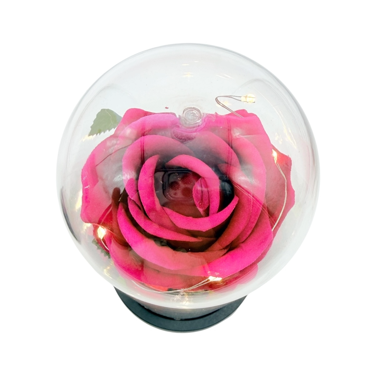 Trandafir în Cupolă de Sticlă cu Lumină LED – Aranjament Floral Elegant, Cadou Romantic