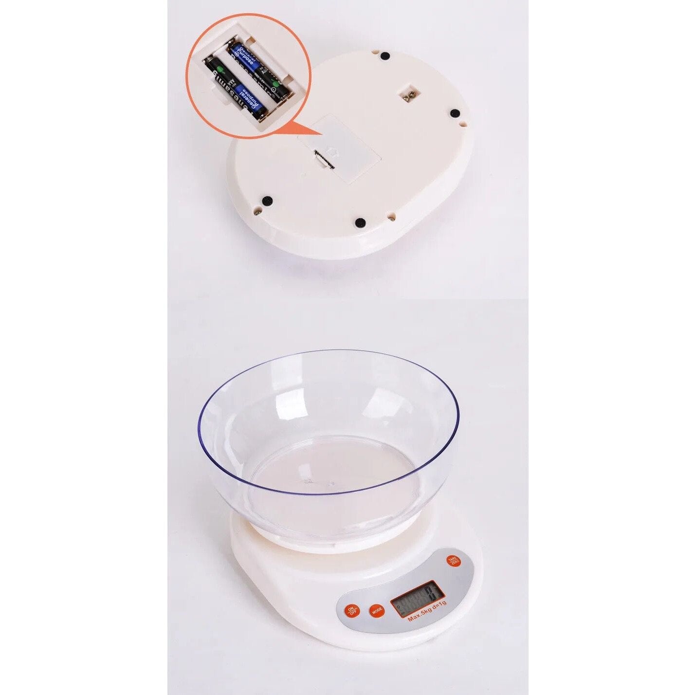 Cântar Digital cu Bol 5Kg – Precizie 1g, Afișaj LCD, Funcție TARA