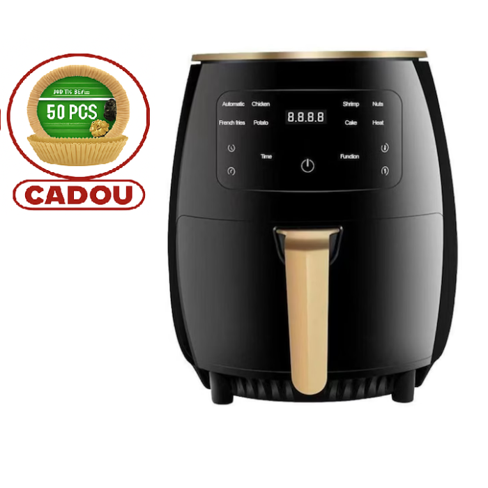 Friteuză fără Ulei cu Aer Cald 2400W, Air Fryer Capacitate 6L, Ecran LCD Touch, 6 Programe Presetate, Accesorii Incluse