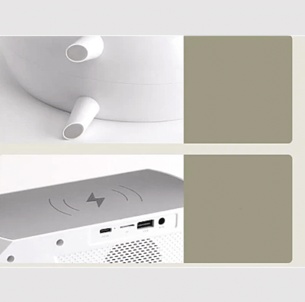 Boxă Bluetooth 3 în 1 cu Încărcător Wireless, Ceas Digital, Radio FM și Lumină LED RGB – Smart, Elegantă și Multifuncțională