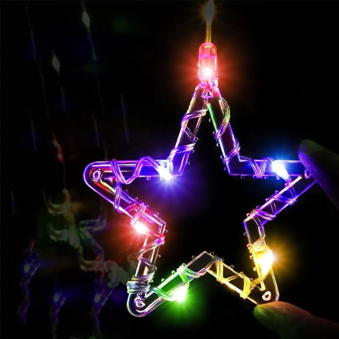 Instalație Perdea de Crăciun LED RGB 3m – Interconectabilă, Stele și Reni, 8 Moduri, Multicolor, cu Telecomandă