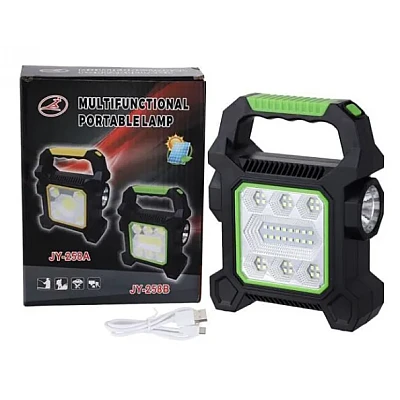 Lampă Camping Solară Reîncărcabilă ZET58 cu 40 LED-uri, Lanternă Laterală, Încărcare Solară & USB, Baterie 2400mAh – Camping Drumeții Gospodărie