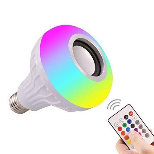 Bec LED Muzical ZET 13x9cm cu Difuzor Bluetooth, Telecomandă și Lumină RGB – Control prin Telefon