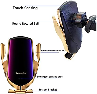 Suport auto Smart Sensor R1 cu încărcare wireless – montare pe grilă de ventilație, senzor tactil automat