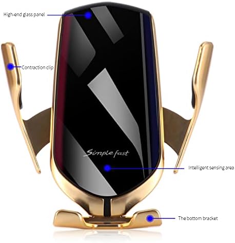 Suport auto Smart Sensor R1 cu încărcare wireless – montare pe grilă de ventilație, senzor tactil automat