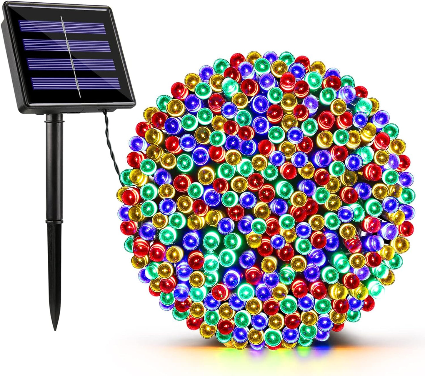 Instalație solară 20m Exterior, 150 Leduri cu panou solar, eco-friendly fără consum de energie