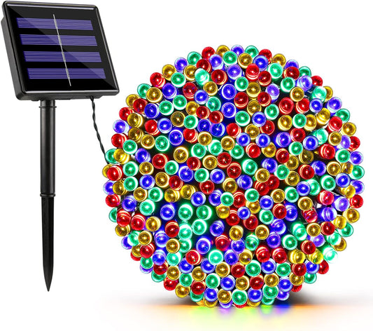 Instalație solară 20m Exterior, 150 Leduri cu panou solar, eco-friendly fără consum de energie