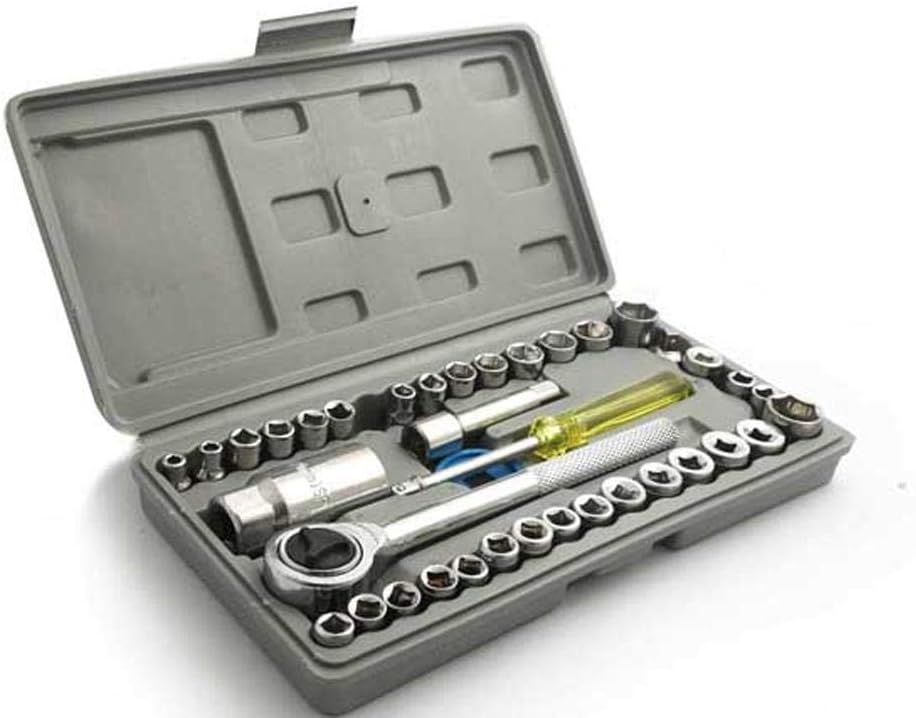 Trusă de Chei Tubulare 40 Piese Set Profesional, Clichet Reversibil +Manusi ZET Cadou