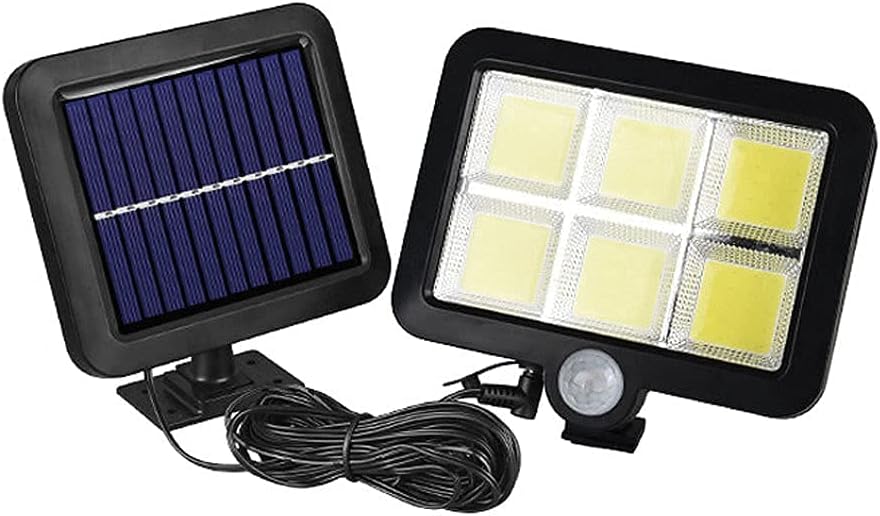 Proiector LED Solar ZET® Duo 220 lm, 120 LED-uri COB, Senzor de Mișcare, Telecomandă, Panou Solar Ajustabil, Rezistent la Apă