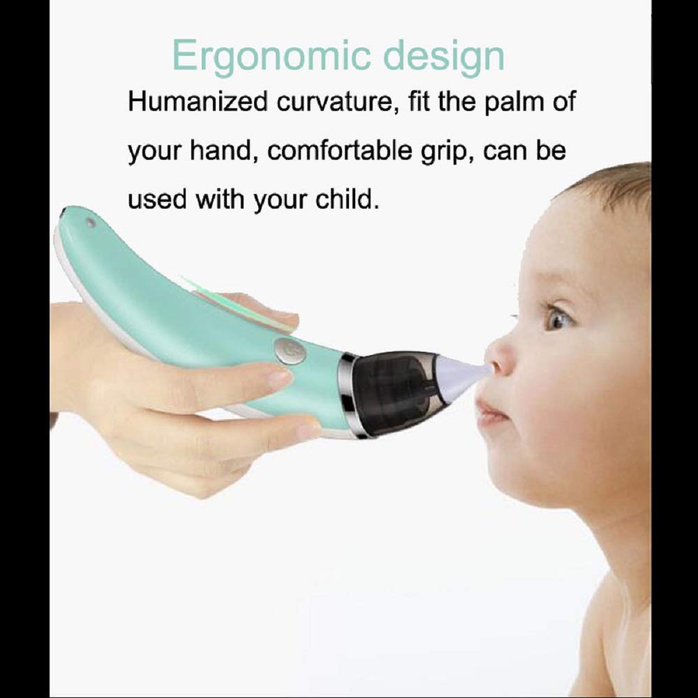Aspirator Nazal Electric pentru Bebeluși, 5 Viteze, 2 Capete Silicon, 6 Filtre, Reîncărcare USB – Curățare Nas Copii 0-10 Ani