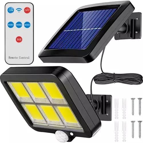 Proiector LED Solar ZET® Duo 220 lm, 120 LED-uri COB, Senzor de Mișcare, Telecomandă, Panou Solar Ajustabil, Rezistent la Apă