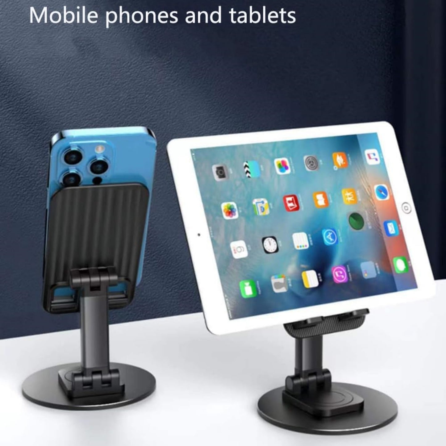 Suport pliabil pentru telefon – reglabil 360°, compatibil universal, din plastic durabil – Negru