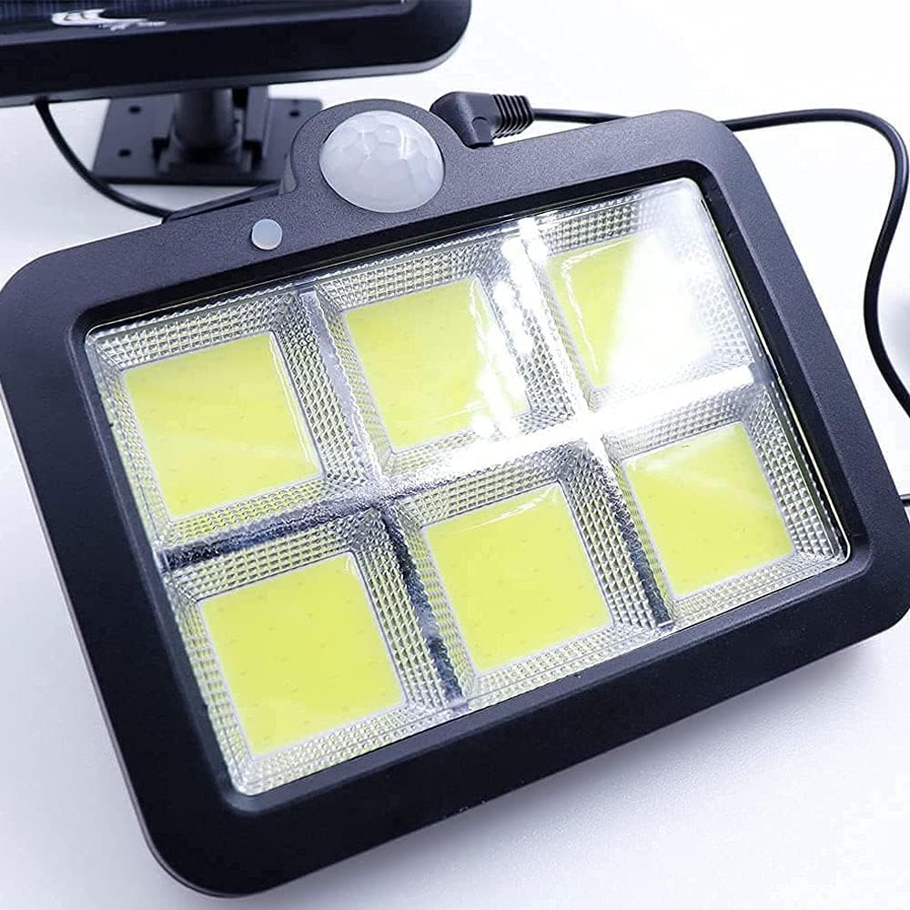 Proiector LED Solar ZET® Duo 220 lm, 120 LED-uri COB, Senzor de Mișcare, Telecomandă, Panou Solar Ajustabil, Rezistent la Apă