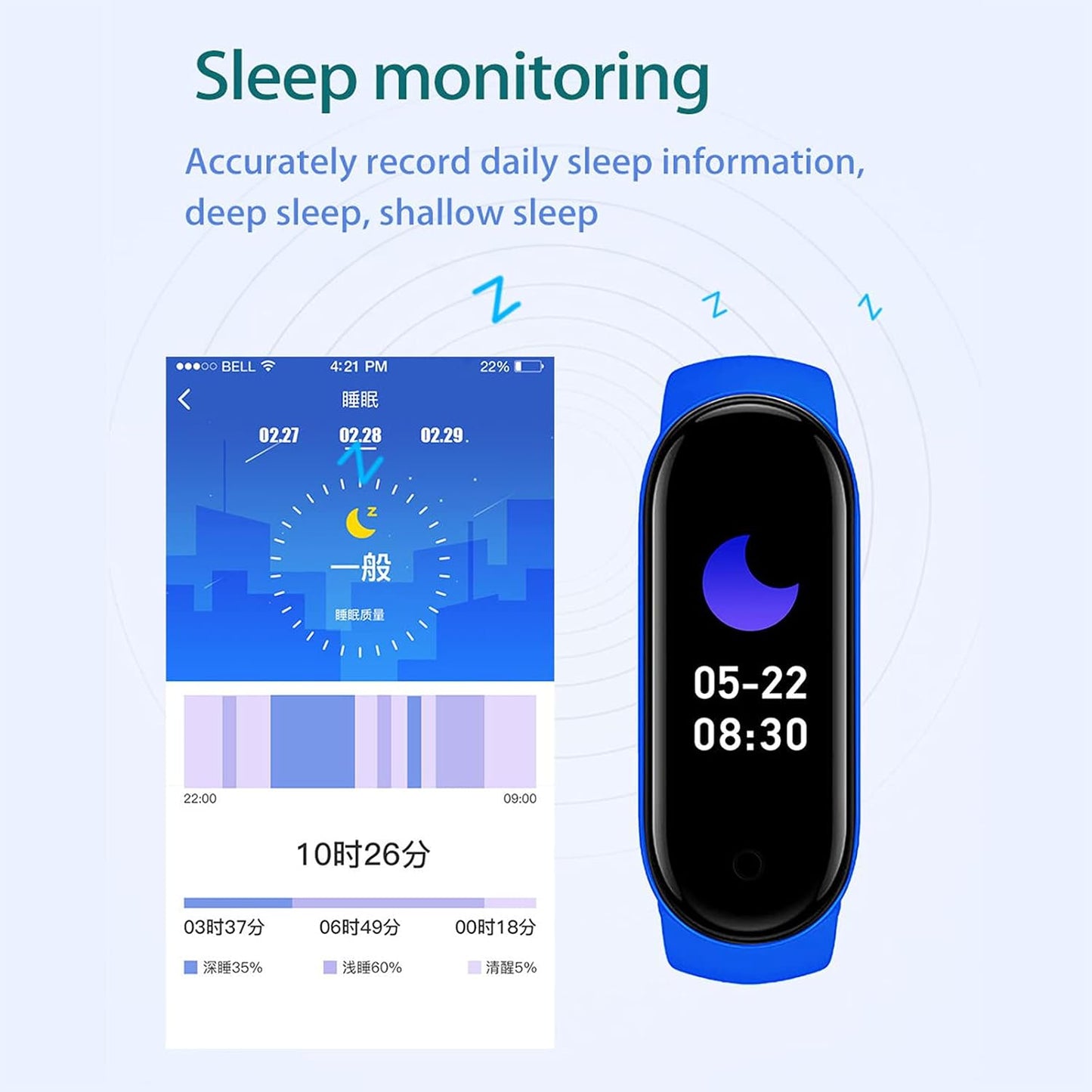 Brățară Inteligentă Smart Band – Monitorizare Ritm Cardiac, Oxigen în Sânge, Somn și Activitate Sportivă, Impermeabilă