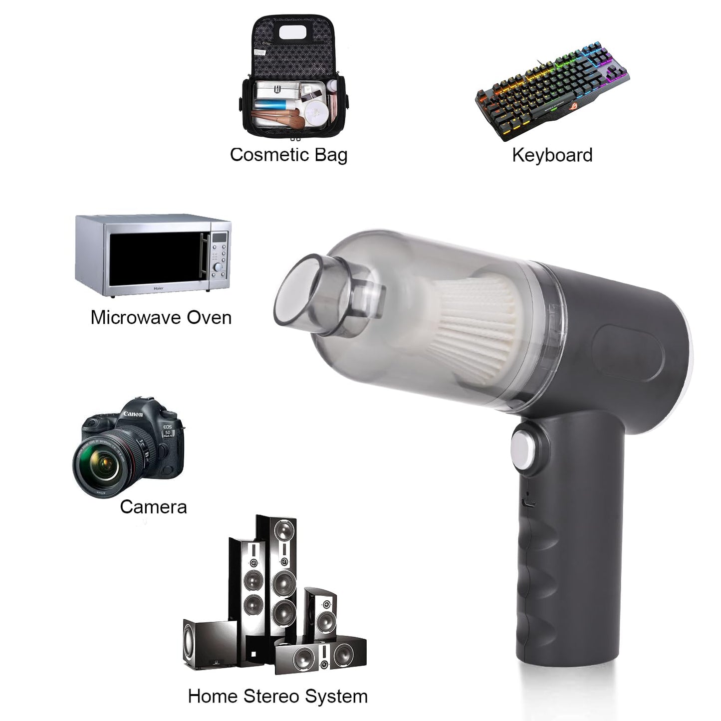 Aspirator Auto Portabil 120W, Fără Fir, Reîncărcare USB, Compact