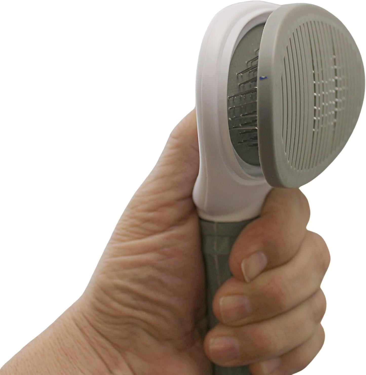 Perie profesională pentru câini cu mecanism de curățare – 19 cm