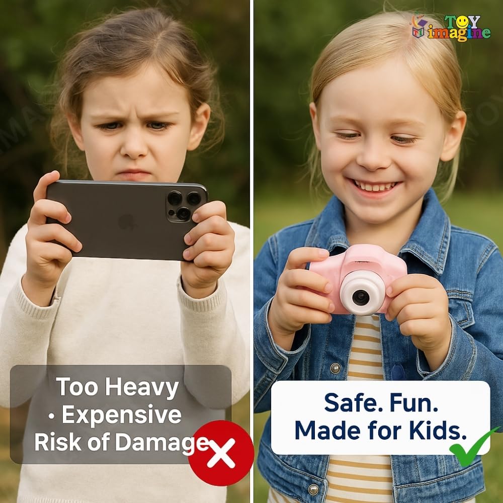 Aparat Foto-Video Digital pentru Copii, 6 Funcții, Jocuri Integrate, Ecran 5 cm, 3MP, Baterie 400mAh