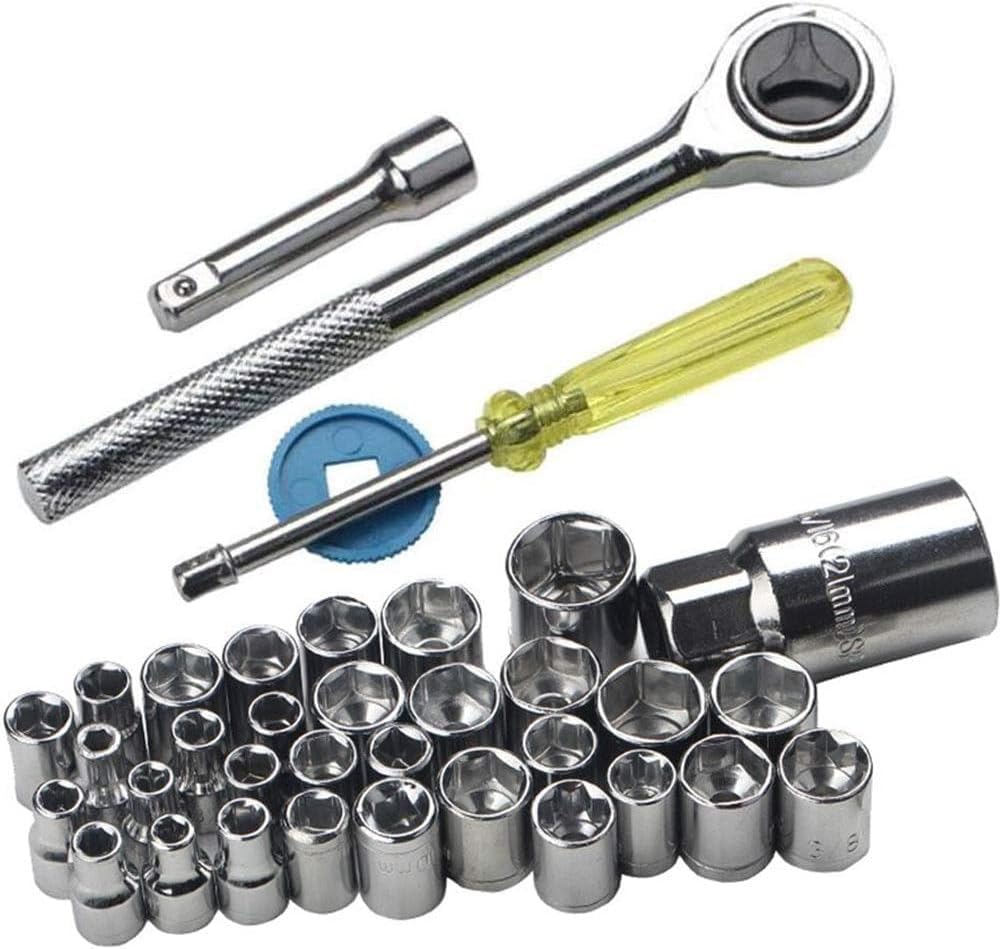 Trusă de Chei Tubulare 40 Piese Set Profesional, Clichet Reversibil +Manusi ZET Cadou