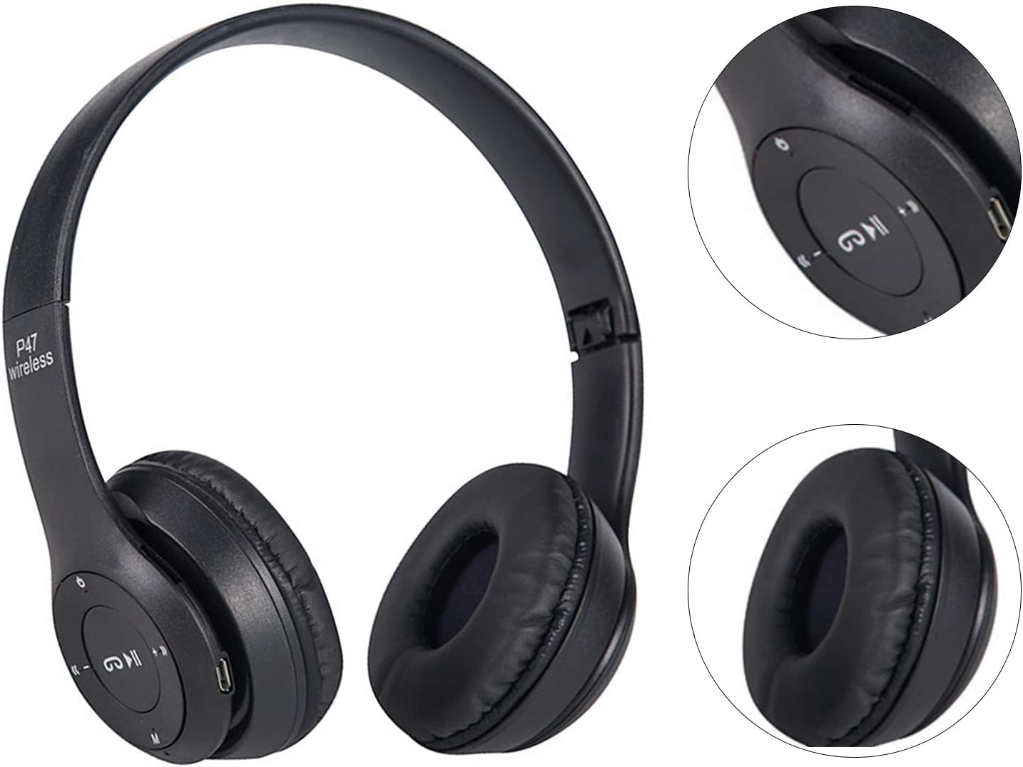 Căști Bluetooth P47 Over-Ear cu Microfon, Bluetooth 5.0, Design Pliabil, Bass Puternic, Autonomie Extinsă – Compatibile cu Telefon, Laptop, PC