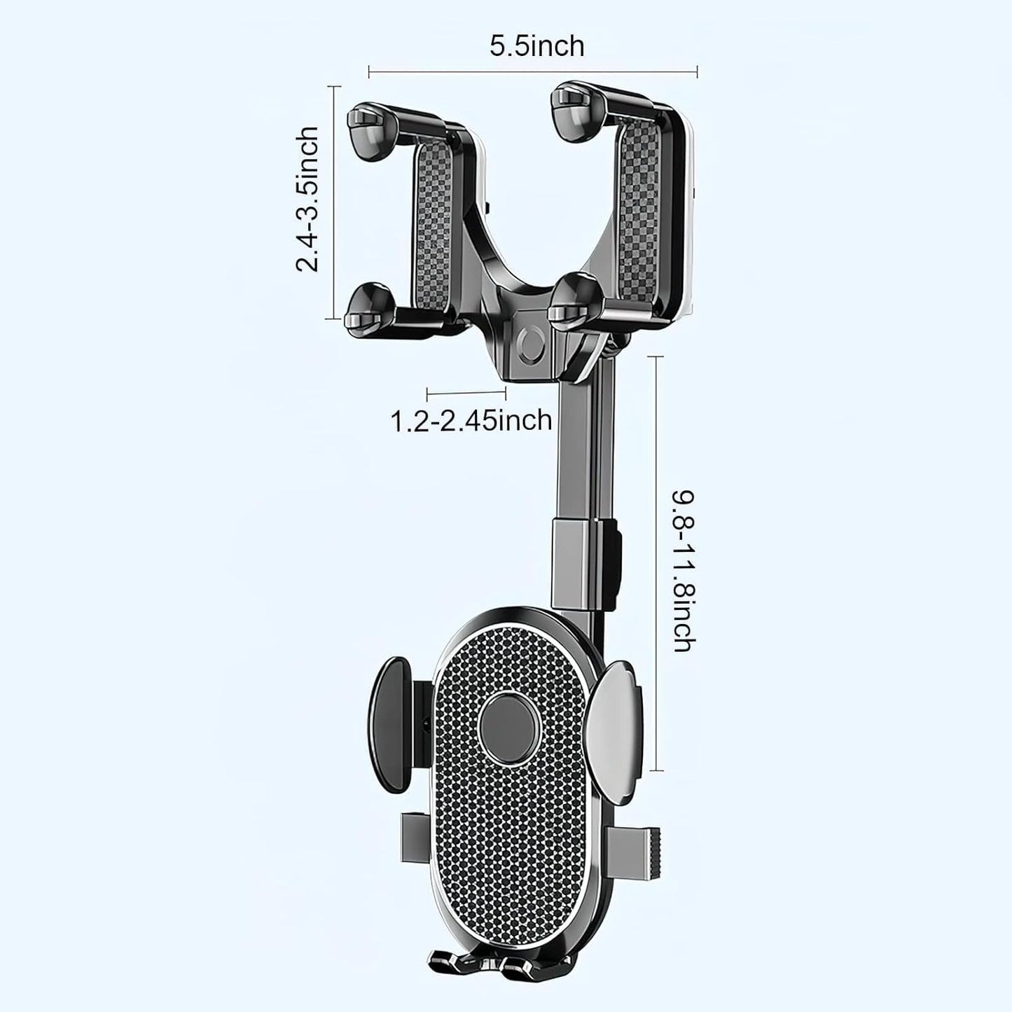 Suport auto pentru telefon – montaj pe oglinda retrovizoare, rotire 360°, compatibil universal, design stabil și compact