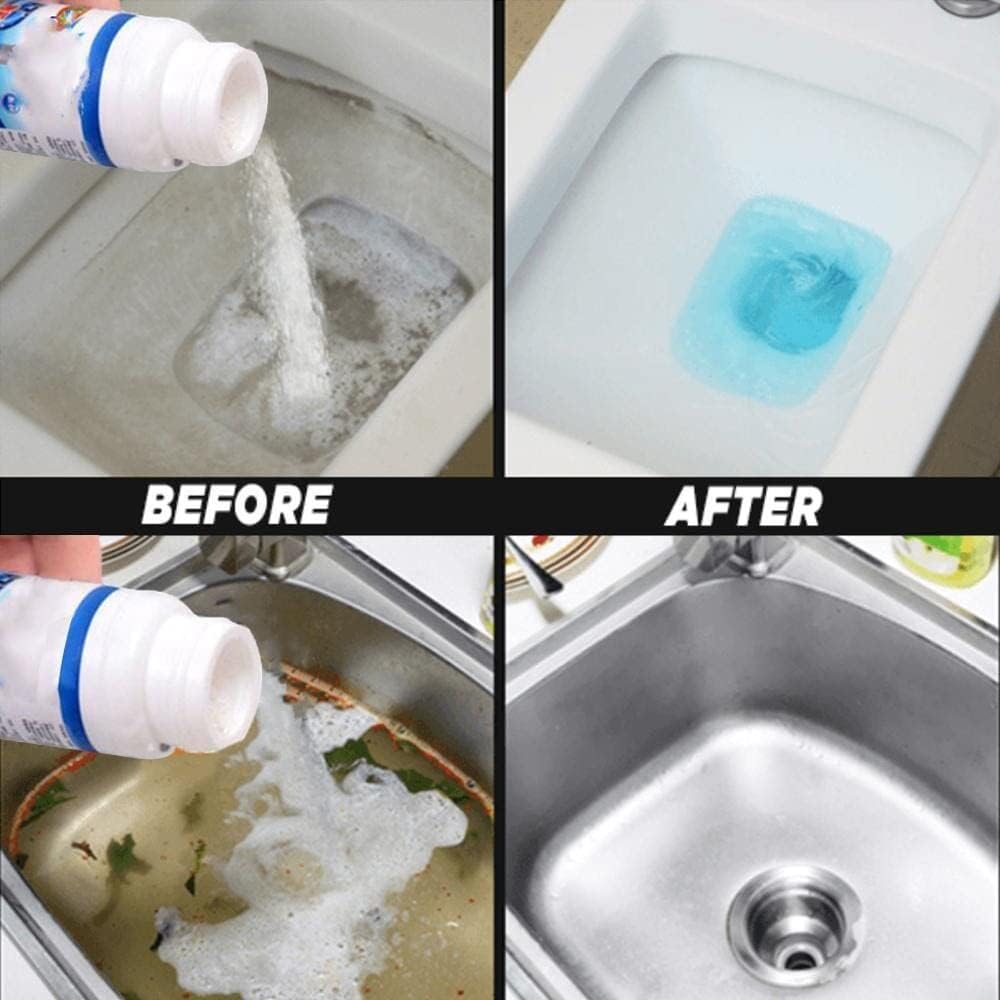 Pulbere Desfundat Scurgeri 100g – Soluție Instant pentru Chiuvete și Țevi, Formulă Anticorozivă, Sigură pentru Fosă Septică