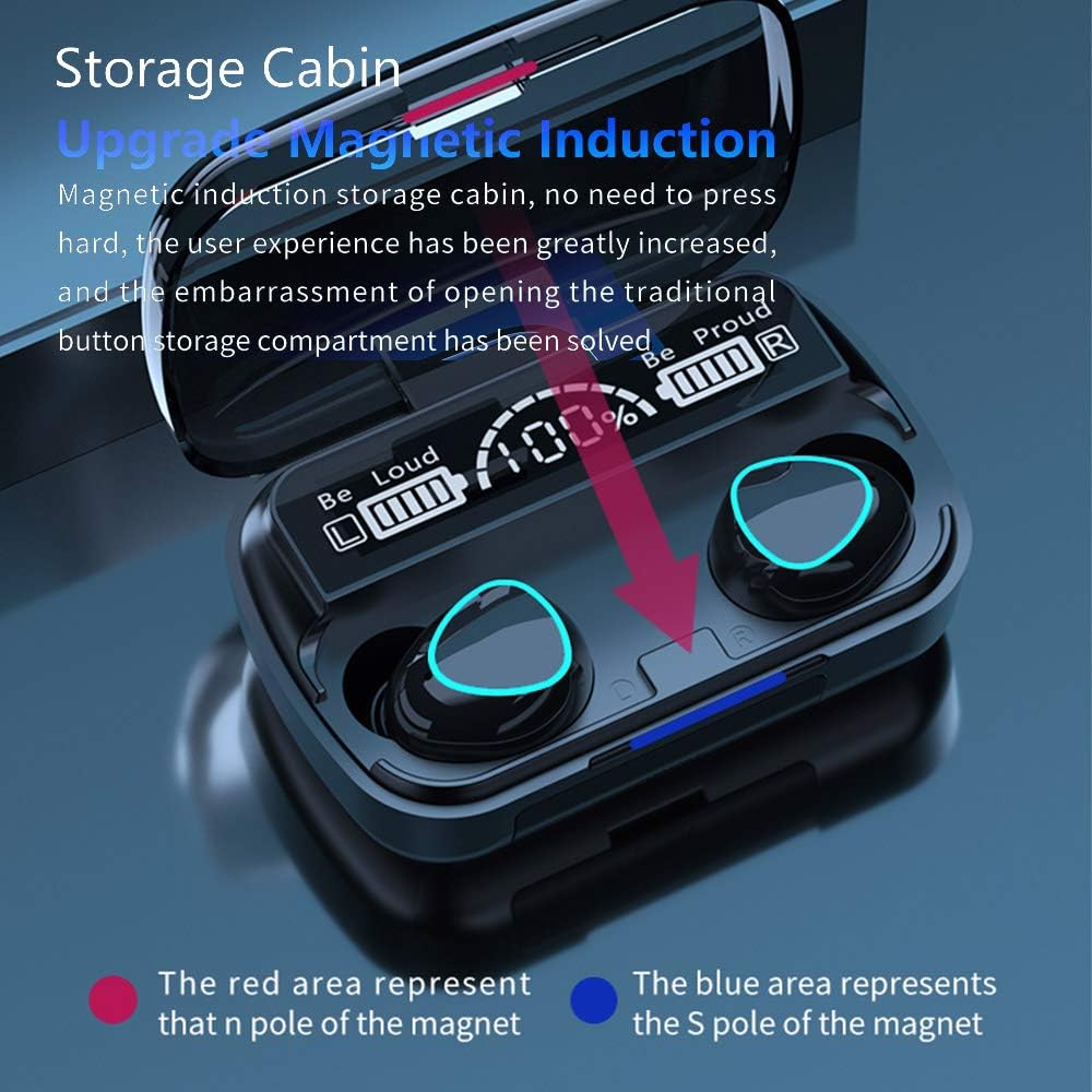 Căști Wireless Bass Puternic ZET Bluetooth 5.0, Control Tactil, Rezistență la Apă IPX4, Autonomie Extinsă, Cutie de Încărcare Portabilă, Compatibile iOS &amp; Android