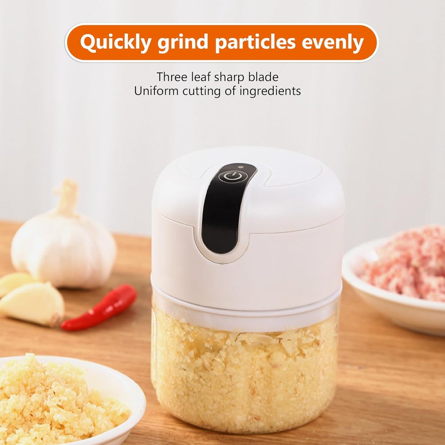 Mini Tocător Electric ZET 250 ml – Robot de Bucătărie Portabil Reîncărcabil, Ideal pentru Usturoi, Legume, Fructe și Alimente, Ajutor Rapid în Bucătărie