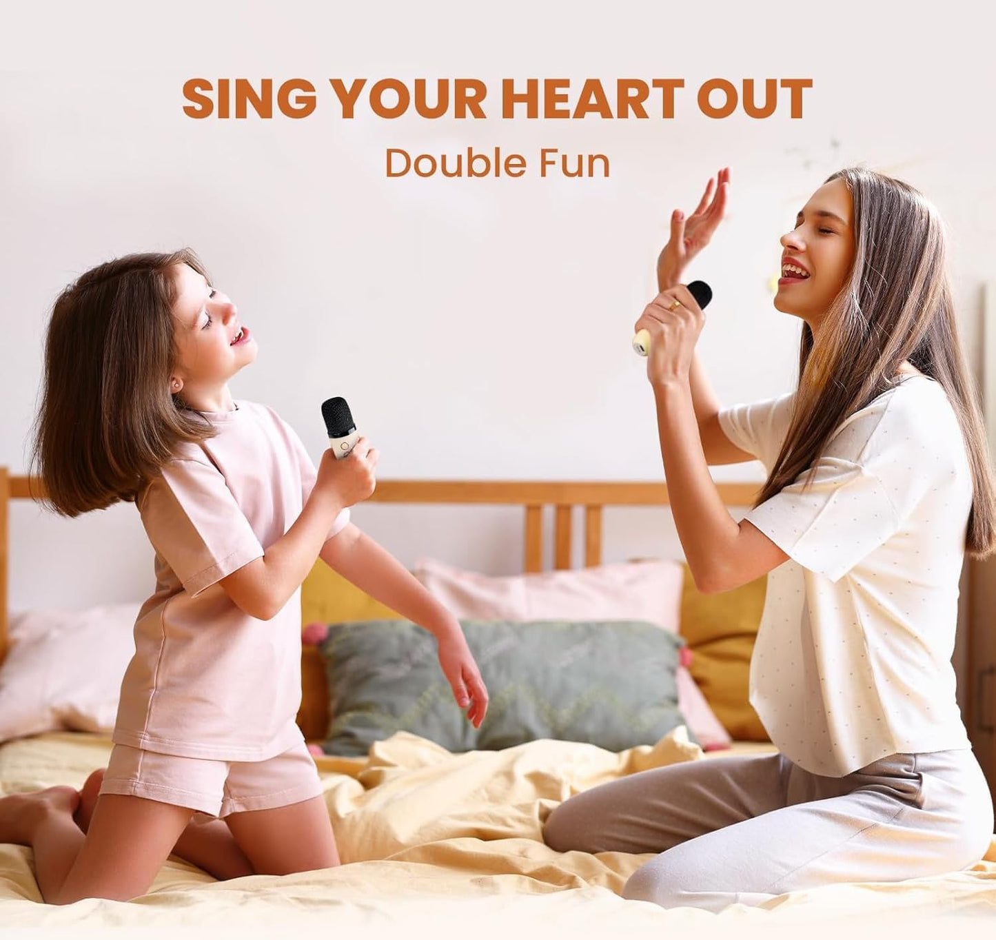 Set Karaoke ZET® cu 2 Microfoane și Boxă Portabilă – Ideal pentru petreceri și distracție Iluminare LED, Efecte Vocale