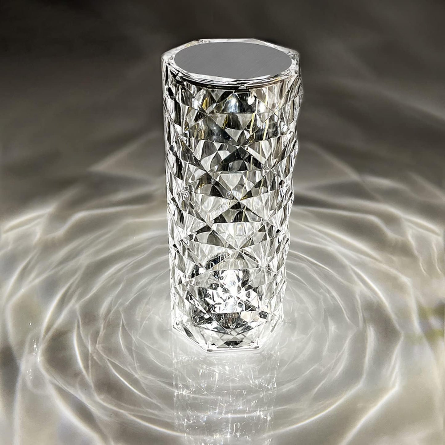 Lampă LED Cristal 3D cu 16 Culori RGB, Control Tactil & Telecomandă – Reîncărcabilă USB-C, Design Luxos pentru Dormitor/Birou