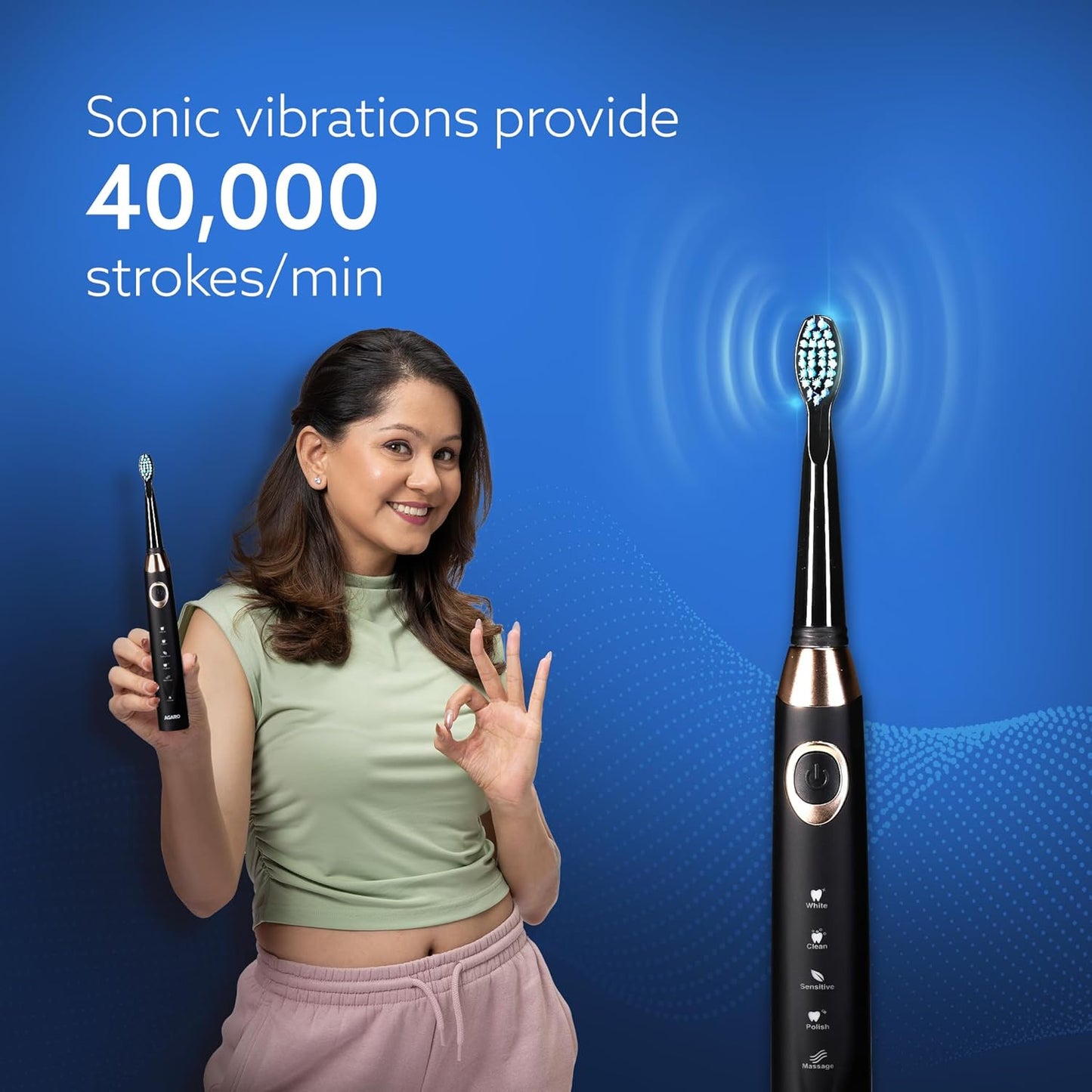 Periuță Electrică Dentară – 5 Moduri, 26.000 Vibrații/Min, 4 Capete Incluse, Neagră