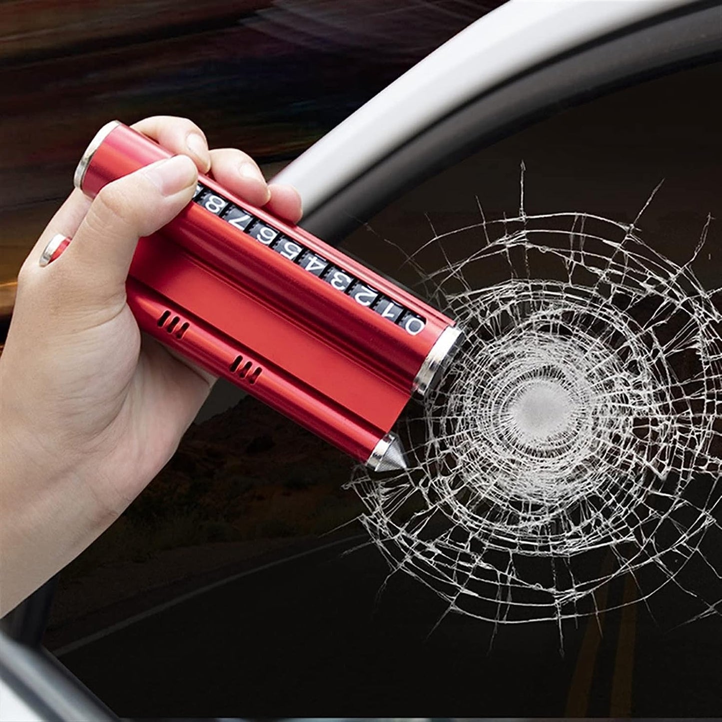 Suport număr de telefon / parcare auto cu odorizant integrat – roșu, design modern