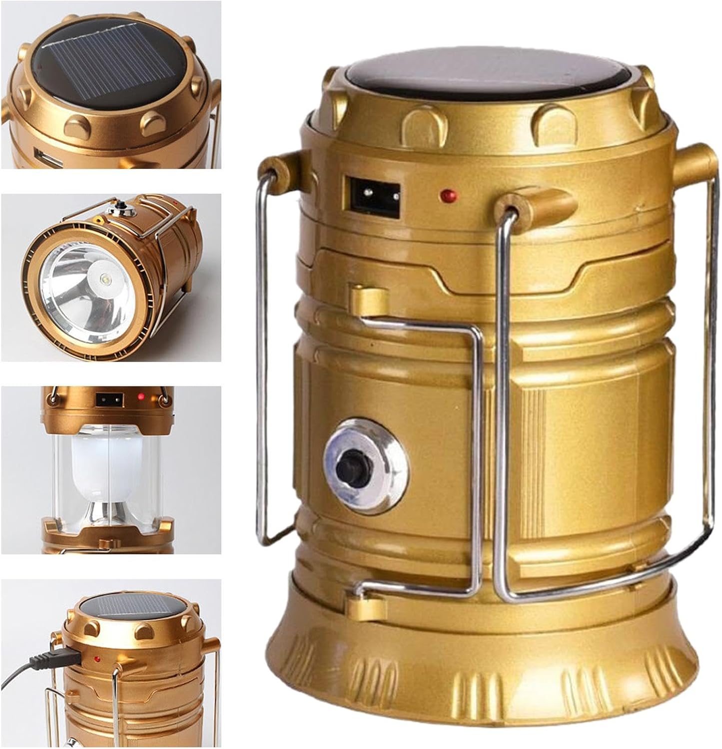 Lampă-lanternă solară ZET LED pliabilă 19×9 cm, impermeabilă, funcție felinar cu încărcare USB – ideală pentru exterior, camping, grădină