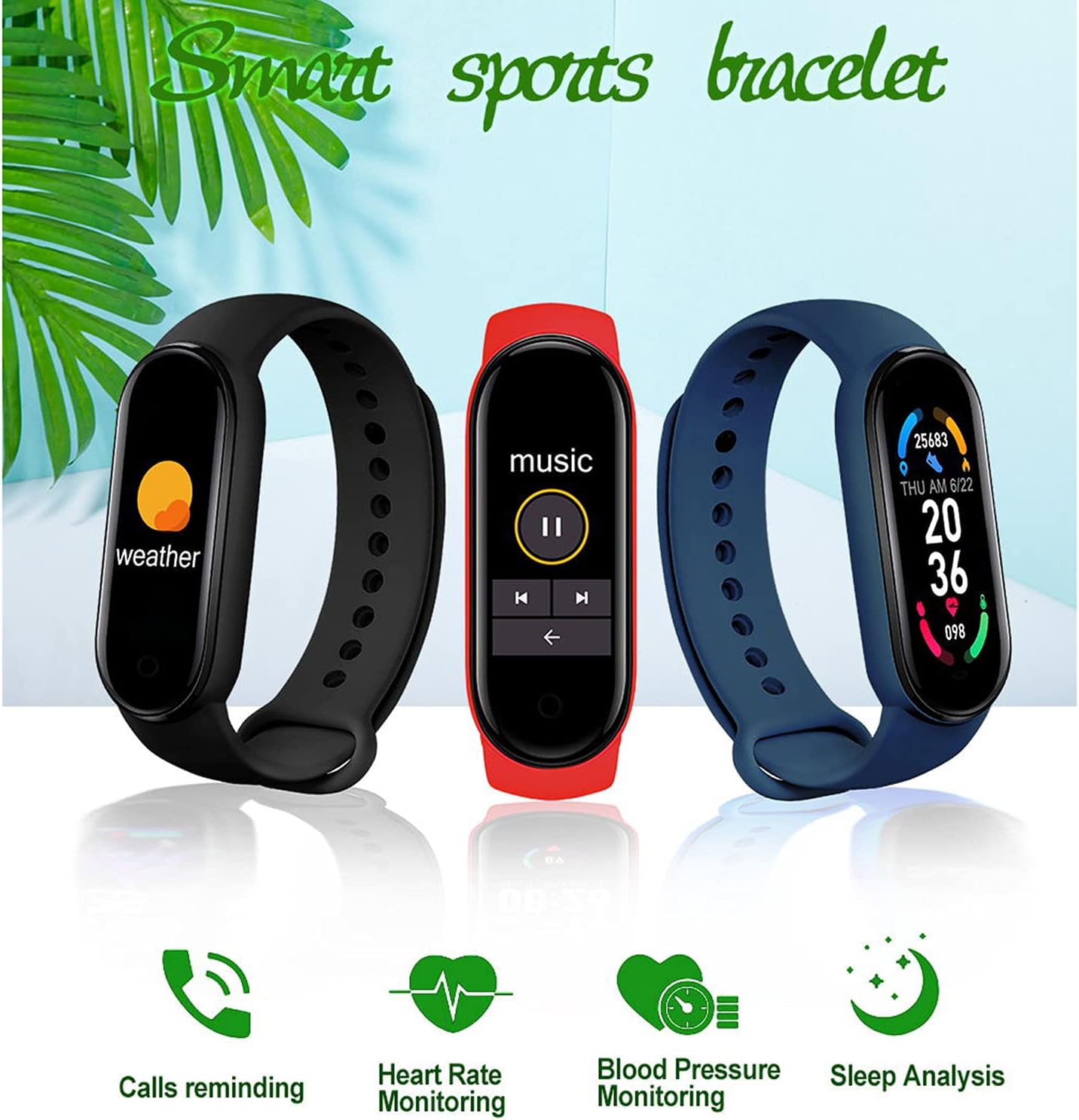 Brățară Inteligentă Smart Band – Monitorizare Ritm Cardiac, Oxigen în Sânge, Somn și Activitate Sportivă, Impermeabilă