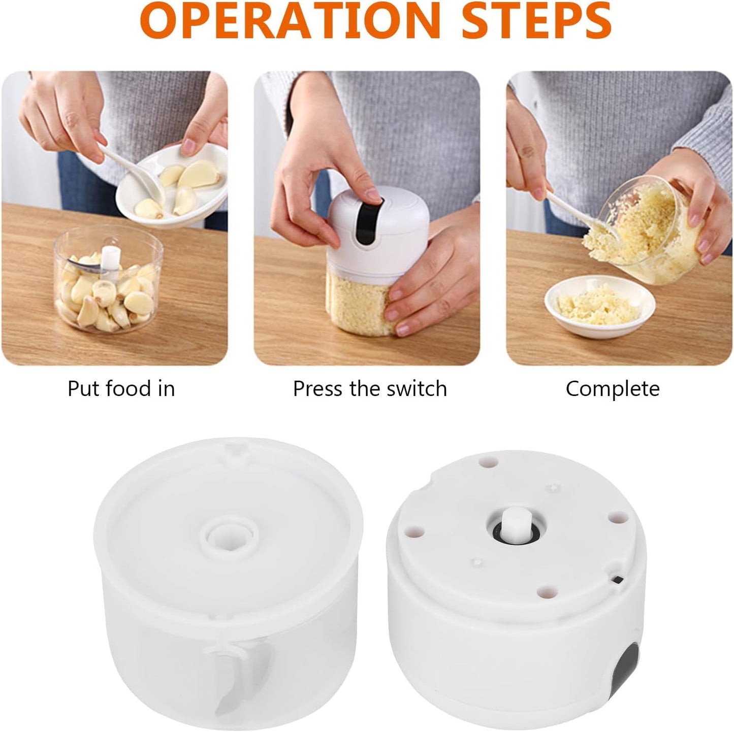 Mini Tocător Electric ZET 250 ml – Robot de Bucătărie Portabil Reîncărcabil, Ideal pentru Usturoi, Legume, Fructe și Alimente, Ajutor Rapid în Bucătărie