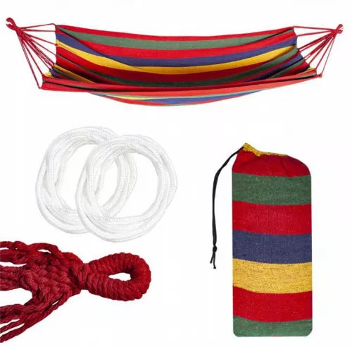 Hamac Multicolor pentru 1 Persoană 80×200 cm – Confortabil, Rezistent, Suportă până la 120 kg