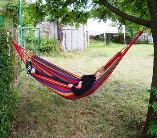 Hamac Multicolor pentru 1 Persoană 80×200 cm – Confortabil, Rezistent, Suportă până la 120 kg