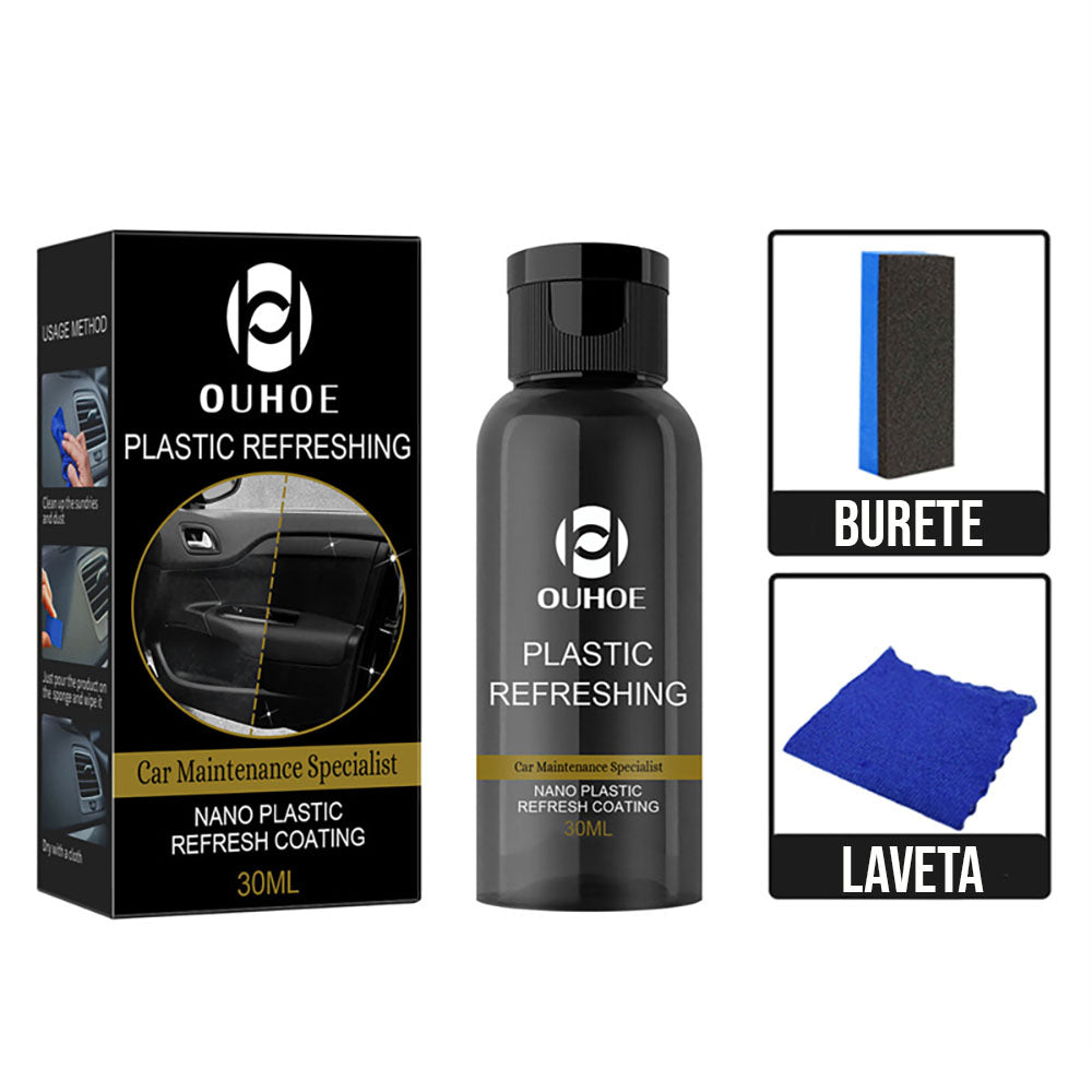 Soluție pentru Restaurarea Plasticului Auto 30 ml – Redă Strălucirea și Protejează Suprafețele