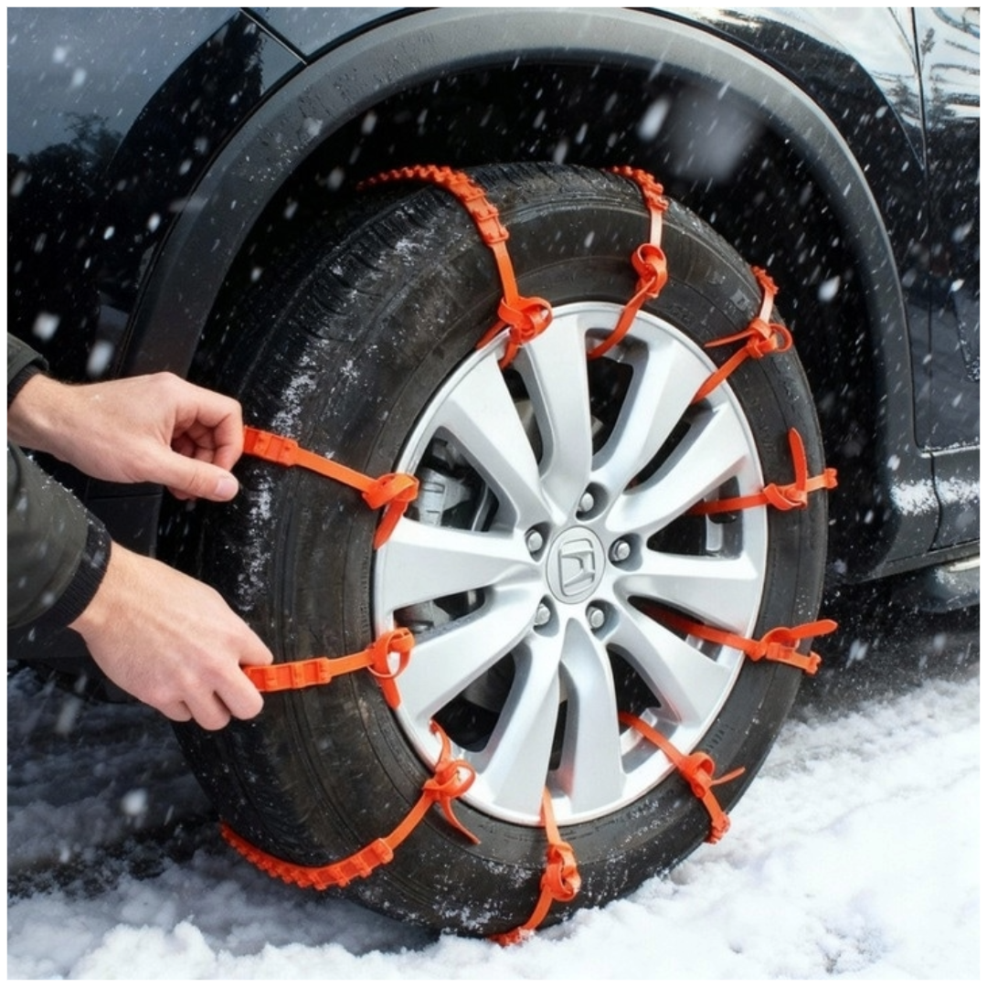 Benzi Antiderapante pentru Anvelope – Set 10 Buc, 93 cm, Montaj Rapid pentru Situații de Urgență