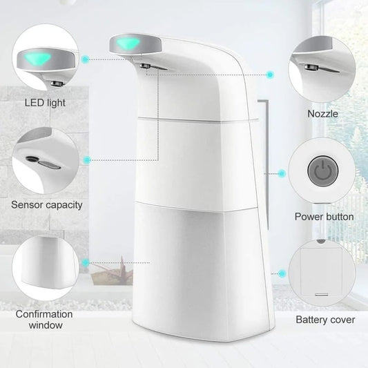 Dispenser Automat Săpun Lichid cu Senzor, 250ml, Montaj pe Perete, Generare Spumă, Funcție fără Contact