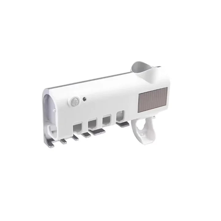 Dozator Pastă de Dinți Inteligent cu Sterilizator UV – Suport Periuțe Igienic, Elimină Germenii