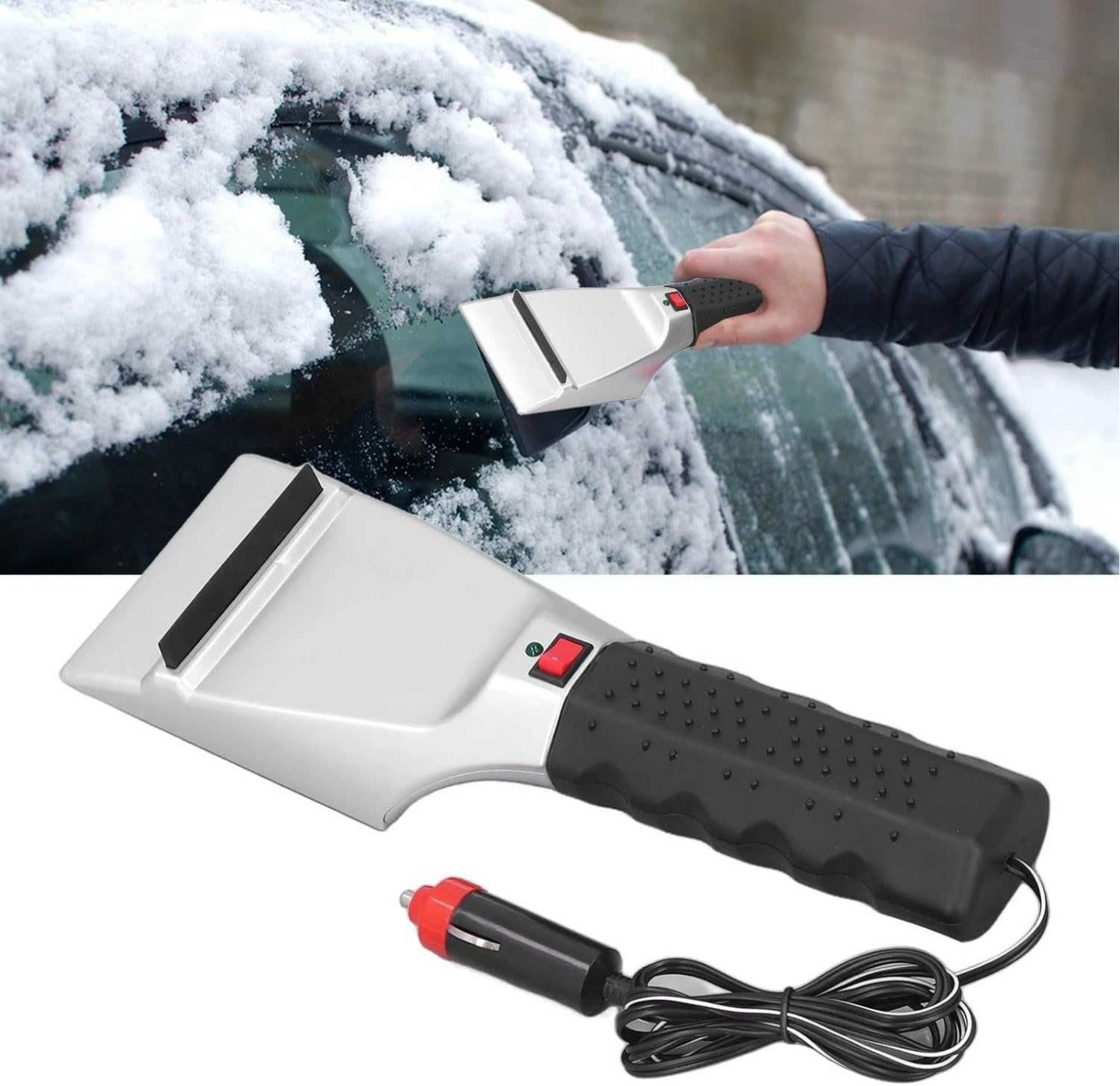 Racletă Electrică pentru Gheață Auto 12V – Conectare la Brichetă, Îndepărtare Rapidă a Gheții, Mâner Antiderapant