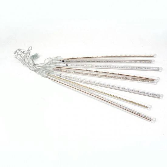 Instalație ZET Consum Redus 3m model Țurțuri, 8 Tuburi Luminoase LED 30cm, Lumină Alb Cald