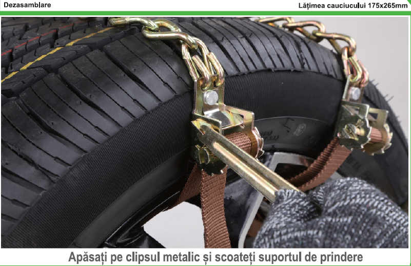Lanțuri Antiderapante Auto Reutilizabile – Set 10 Buc (5 / Anvelopă), Pentru Zăpadă, Gheață și Noroi