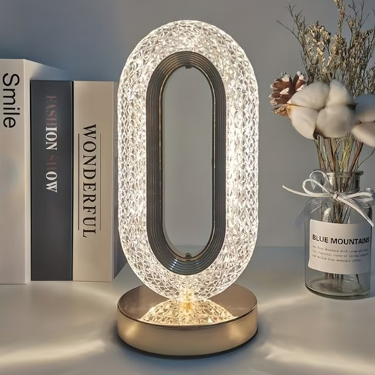 Veioză Cristal Acrilic – Touch Control, 3 Culori, Reîncărcabilă USB, 3000mAh, Design Modern Premium
