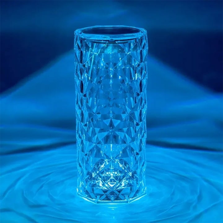 Lampă LED Cristal 3D cu 16 Culori RGB, Control Tactil & Telecomandă – Reîncărcabilă USB-C, Design Luxos pentru Dormitor/Birou